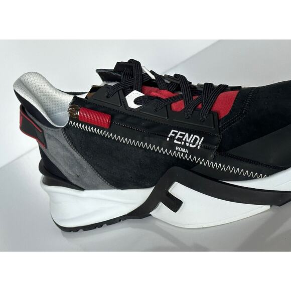 NIB $930 Fendi Flow Men\'s Leather/Fabric Sneakers Black 11 US (44 Eu) 7E1392 IT main image 13